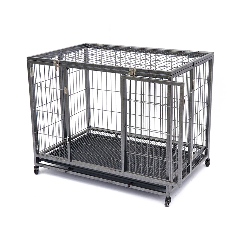 Open Top Tube Foldable Metal Dog Cage