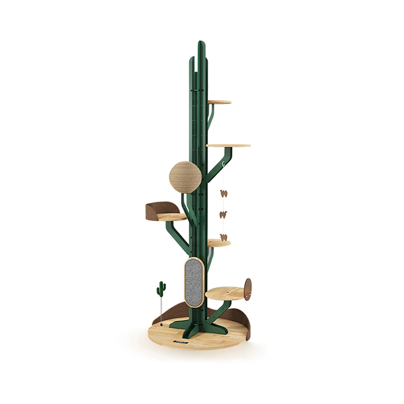 Cactus Shape Cat Tree Climbing Frame with Scratching Board