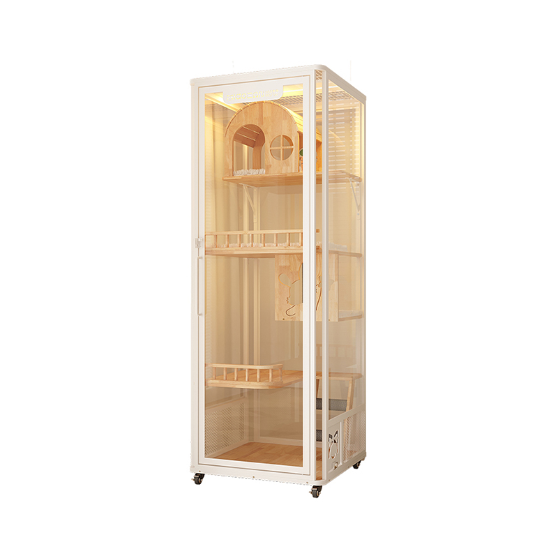 Indoor Panoramic Tower Hotel Wooden Villa Large Cat Cage Enclosure Cabinet