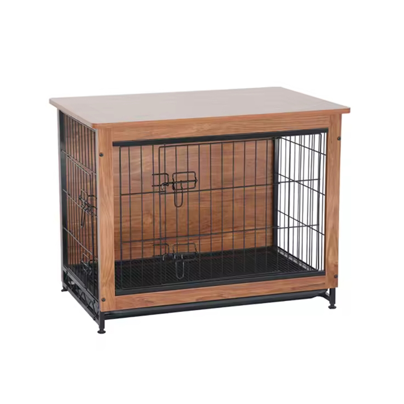 Indoor Large Wood Metal Furniture Style Dog Crate